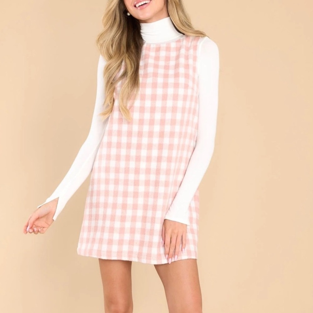 Choosing Joy Light Pink Plaid Dress